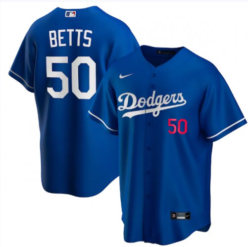Custom Youth Los Angeles Dodgers #50 Betts Blue Game 2021 Nike MLB Jerseys->philadelphia eagles->NFL Jersey
